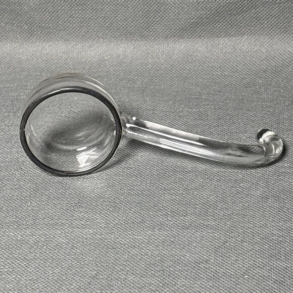 1930s Serving Bowl & Mayonnaise Spoon Silver Rim Art Deco Depression Glass UV - Picture 12 of 15